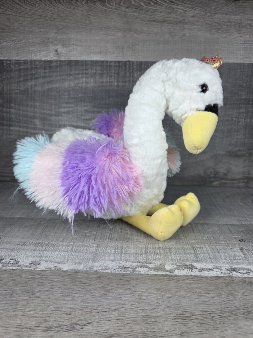Kellytoy 14.5" Pastel Swan Easter Furry Friend Queen Fantasy Stuffed Animal b54